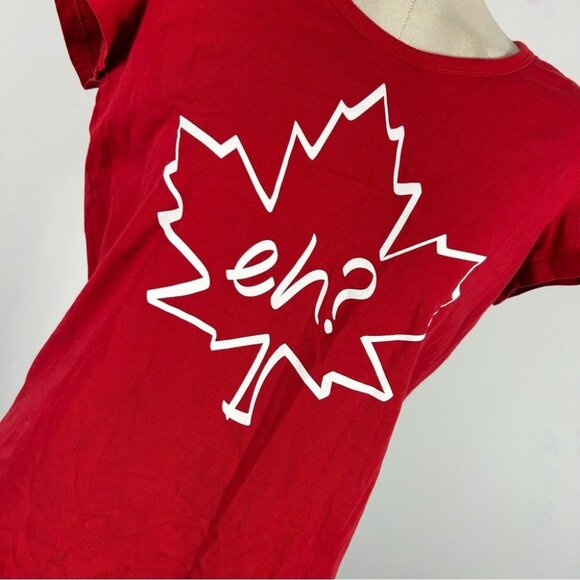 **Maple leaf Red Graphic Women's Top M - Picture 3 of 7